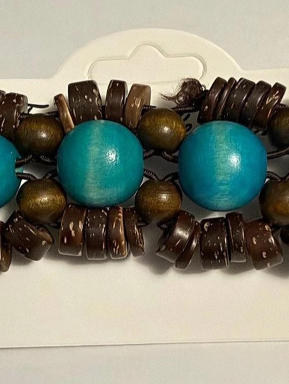 Beaded Bracelet Set in Brown & Blue